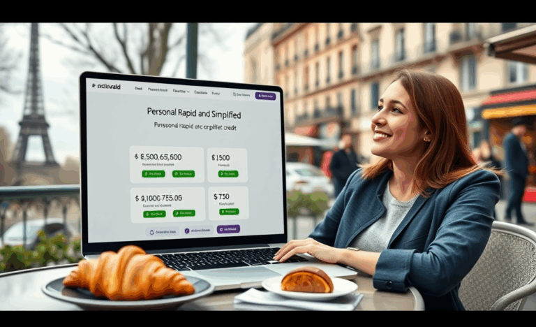 Personne utilisant un ordinateur pour demander un crédit rapide en ligne