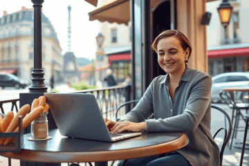 Personne utilisant un ordinateur pour demander un prêt personnel facile avec approbation instantanée