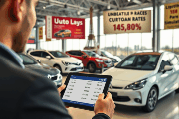 Image d'une voiture neuve symbolisant un prêt auto avec des taux compétitifs