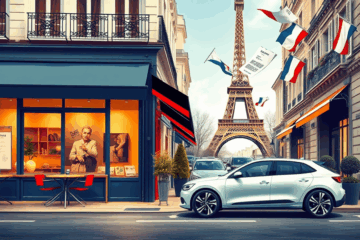 Une voiture neuve symbolisant l'achat grâce à un prêt auto simplifié et rapide.