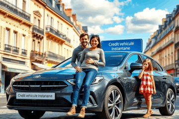 Image d'un client heureux recevant un crédit instantané pour un véhicule.
