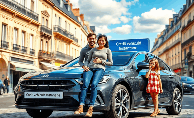 Image d'un client heureux recevant un crédit instantané pour un véhicule.
