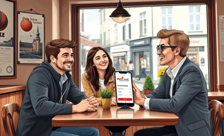 Illustration of a person receiving a quick personal loan from Banque Rhône-Alpes without paperwork.