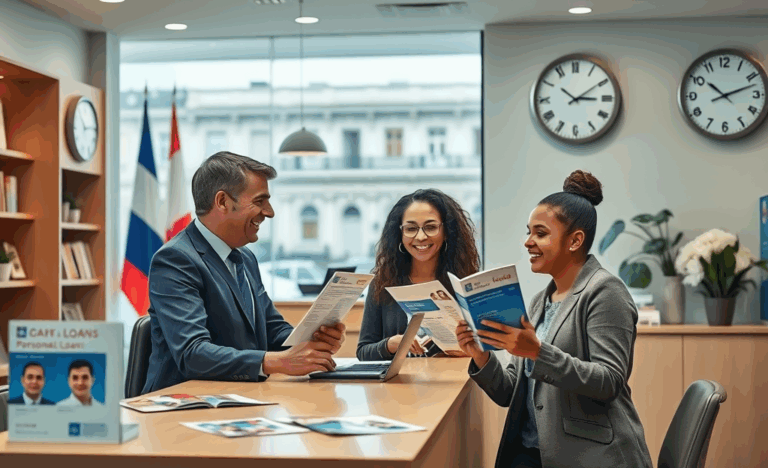 Personne signant des documents pour un prêt personnel à La Banque Postale.