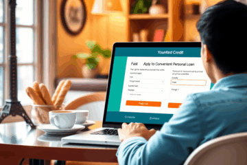 Une personne utilisant un ordinateur pour demander un Prêt Personnel Younited Credit en ligne.