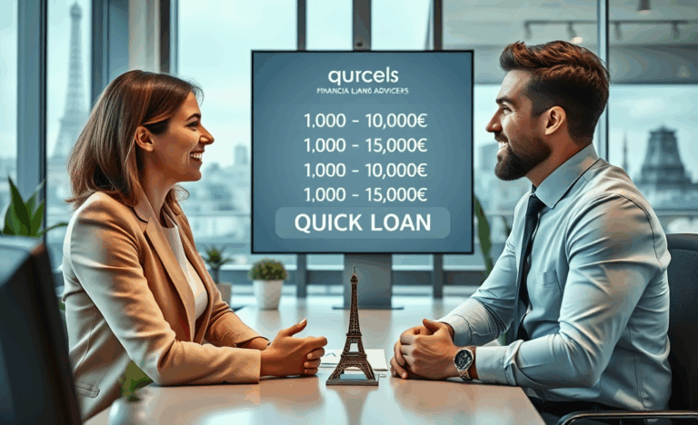Illustration of a fast loan process showing potential maximum amounts obtainable without justification.