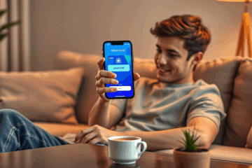 Un utilisateur débloquant sa carte de crédit via une application bancaire.
