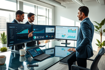 Professionals collaborating in a bright modern office using digital workflow solutions for fast payments and improved conversion rates